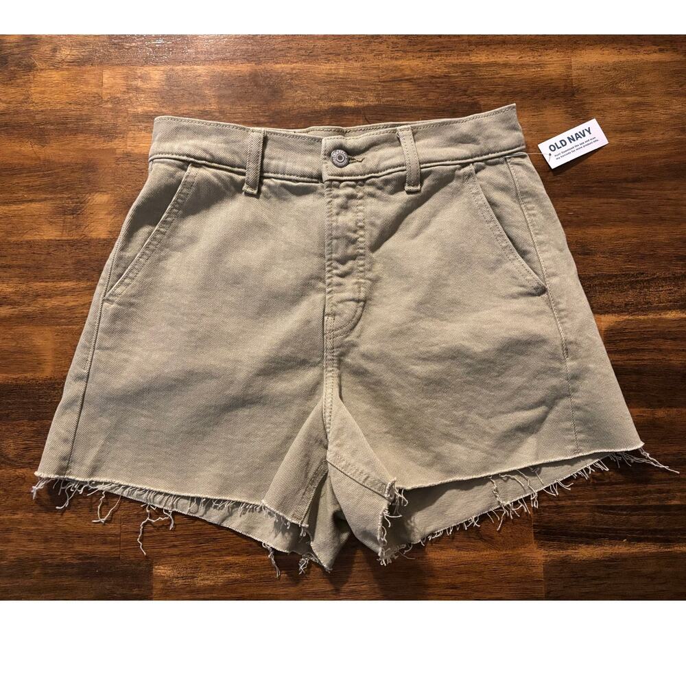 Old Navy Women’s 4 Shorts Sky Hi A Line Cut Offs Frayed Hem 3" Inseam Denim
